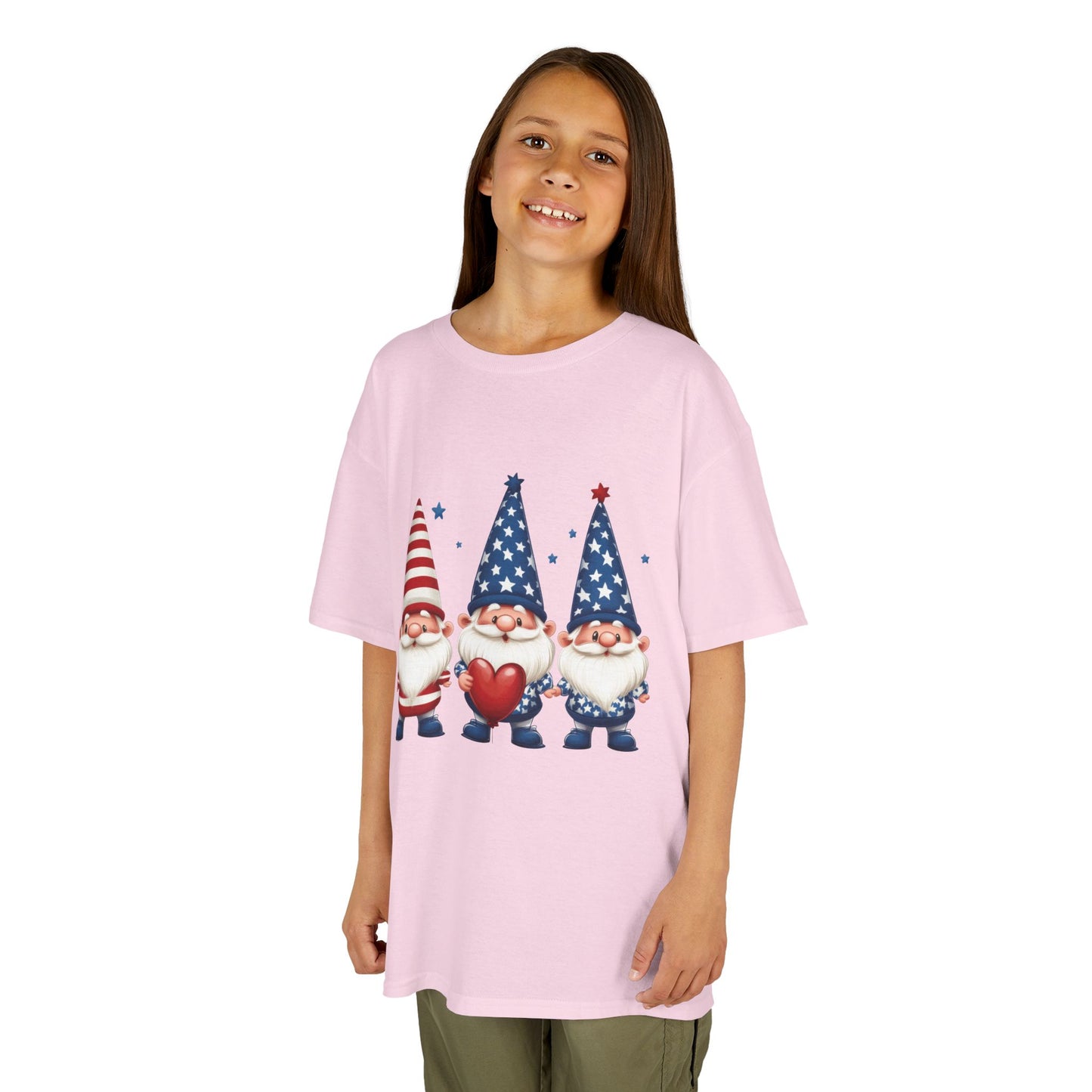 Patriotic Gnome Kids Tee, Cute 4th of July Shirt, Adorable Summer Outfit, Kids Casual Wear, Independence Day Gift
