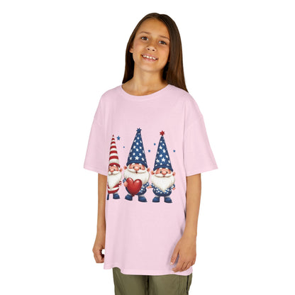 Patriotic Gnome Kids Tee, Cute 4th of July Shirt, Adorable Summer Outfit, Kids Casual Wear, Independence Day Gift