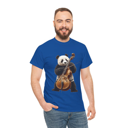 Panda Musician Tee - Cute Animal Graphic Shirt for Music Lovers, Gift for Panda Fans, Unique Concert Outfit, Casual Wear, Cellist Panda