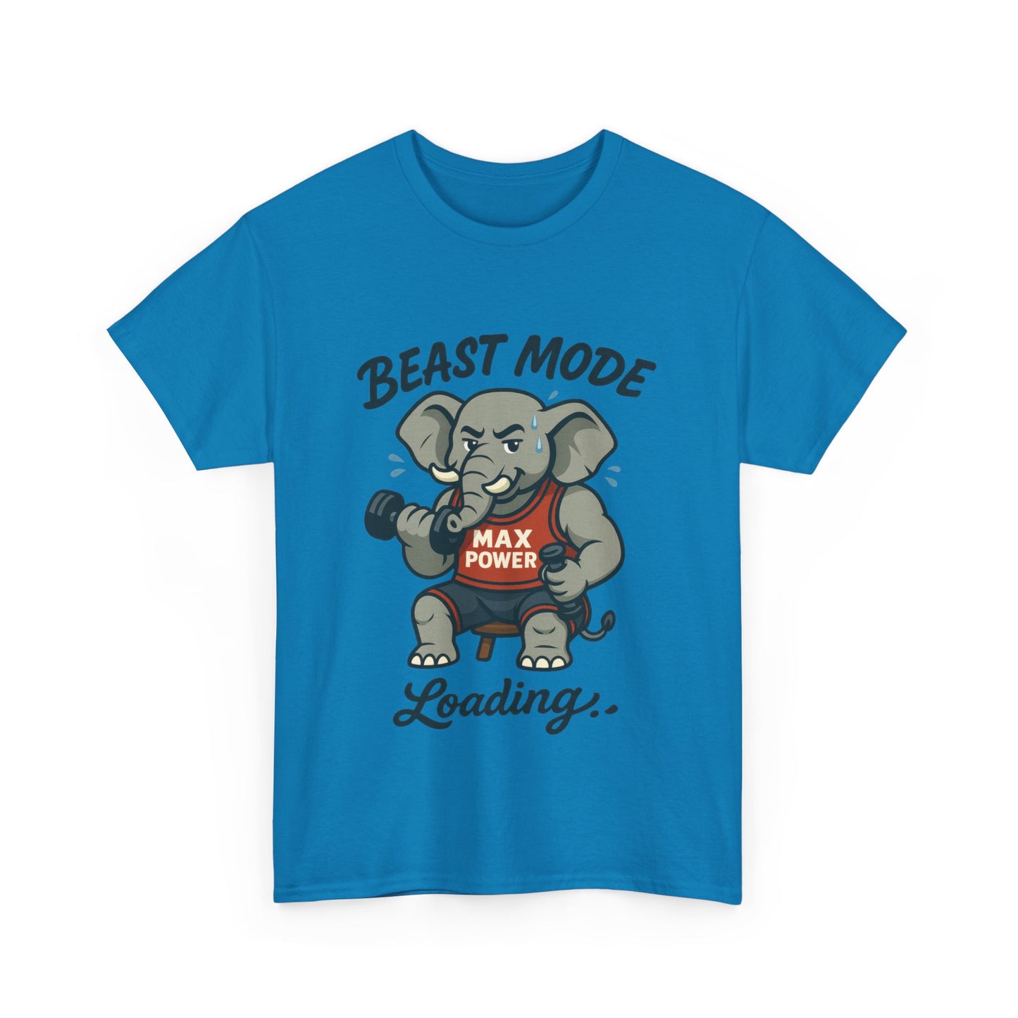 Beast Mode Elephant Gym Shirt, Funny Workout T-Shirt For Men, Max Power Fitness Tee, Beast Mode Loading Graphic, Gym Motivation Gift