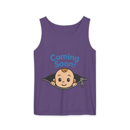 Coming Soon Maternity Tank Top, Cute Baby Boy Pregnancy Announcement Tee, Funny Expecting Mom Gift, Gender Reveal Tee, Baby Shower Top