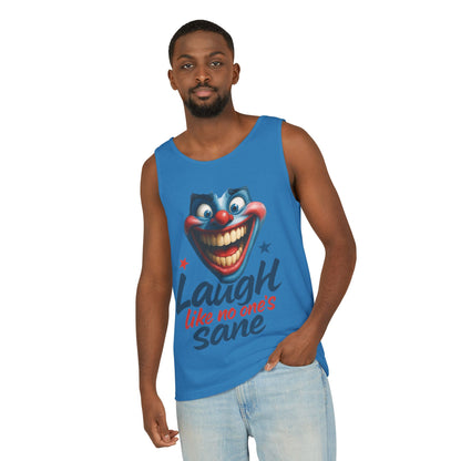 Laugh Out Loud Unisex Tank Top, Funny Graphic Top, Humor Shirt, Summer Apparel, Gift for Clowns, Party Wear