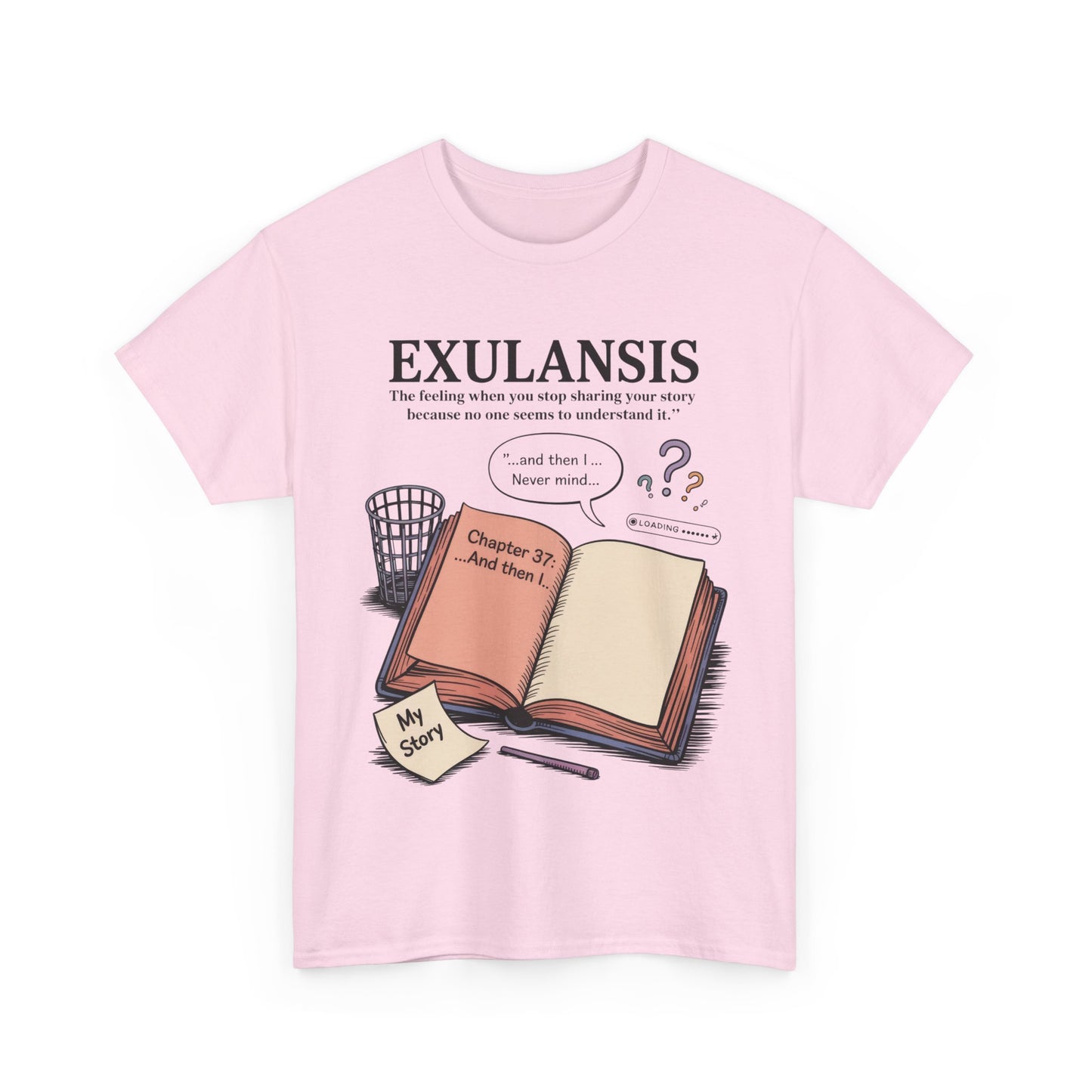 Exulansis Shirt, Emotional Aesthetic Word Tee, Deep Meaning Typography Graphic Tee, Women's Heavy Cotton Tee, deep meaning t shirt