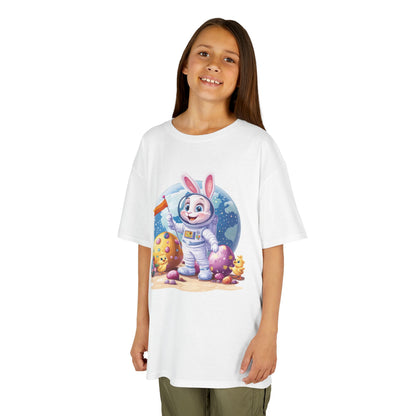 Kids Easter Astronaut Bunny T-Shirt, Space Bunny with Eggs, Galaxy Adventure Tee, Cute Bunny Gift for Boys and Girls