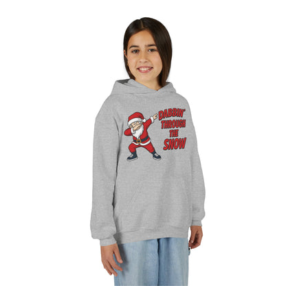 Dabbin Santa Youth Christmas Hoodie, Funny Holiday Sweatshirt for Boys