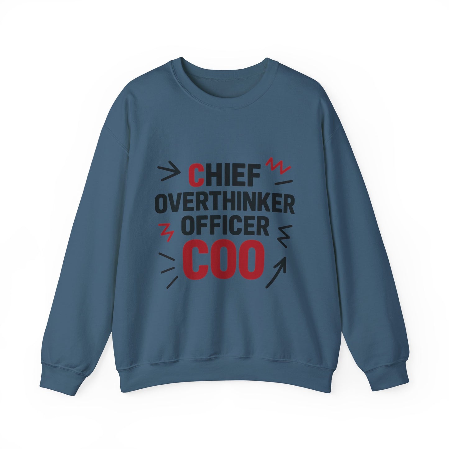 Chief Overthinker Officer Men's Sweatshirt, COO Funny Office Humor Graphic Pullover, Men's Heavy Blend™ Crewneck Sweatshirt