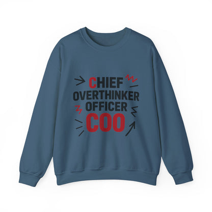 Chief Overthinker Officer Men's Sweatshirt, COO Funny Office Humor Graphic Pullover, Men's Heavy Blend™ Crewneck Sweatshirt