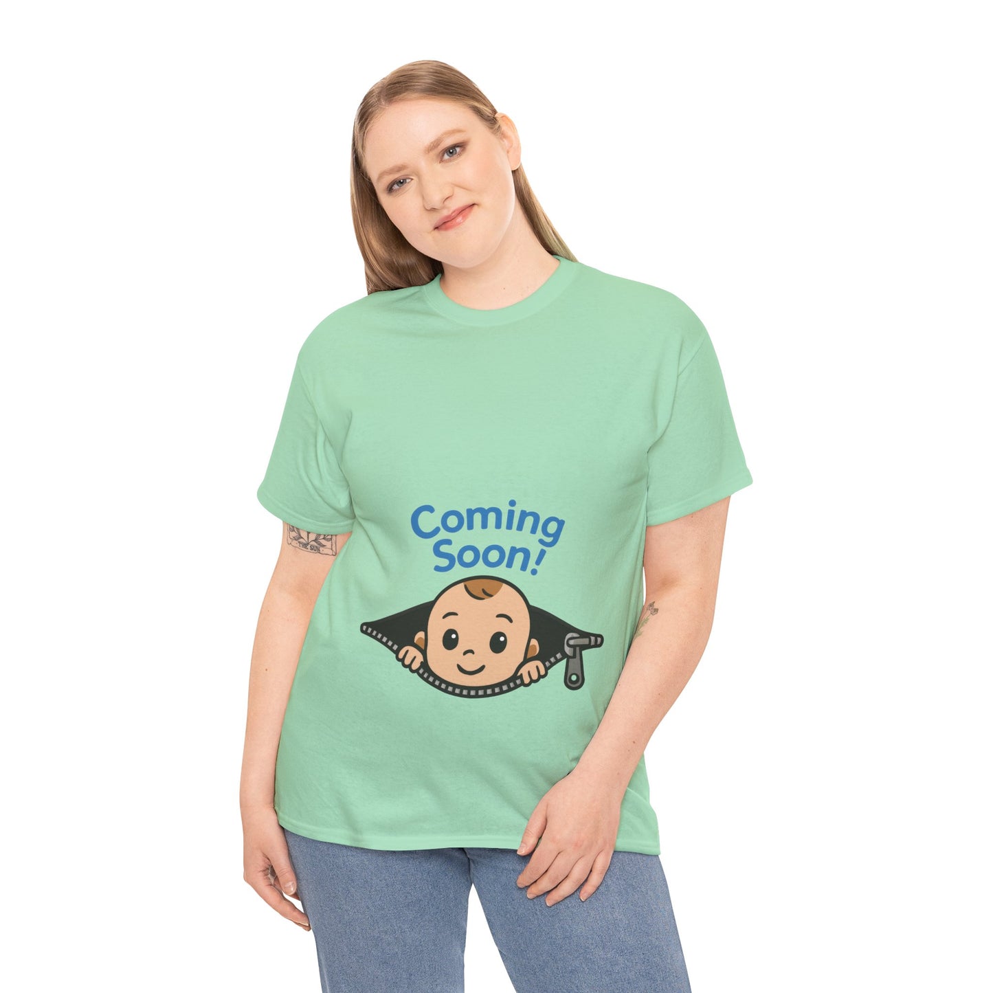 Coming Soon Maternity Tee, Cute Baby Boy Pregnancy Announcement Tee, Funny Expecting Mom Gift, Gender Reveal Tee, Baby Shower Top