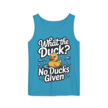 Funny Duck Tank Top for Summer - No Ducks Given Tee - What The Duck Mens T-Shirt - Sarcastic Rubber Duck Graphic, Humor Gift For Him