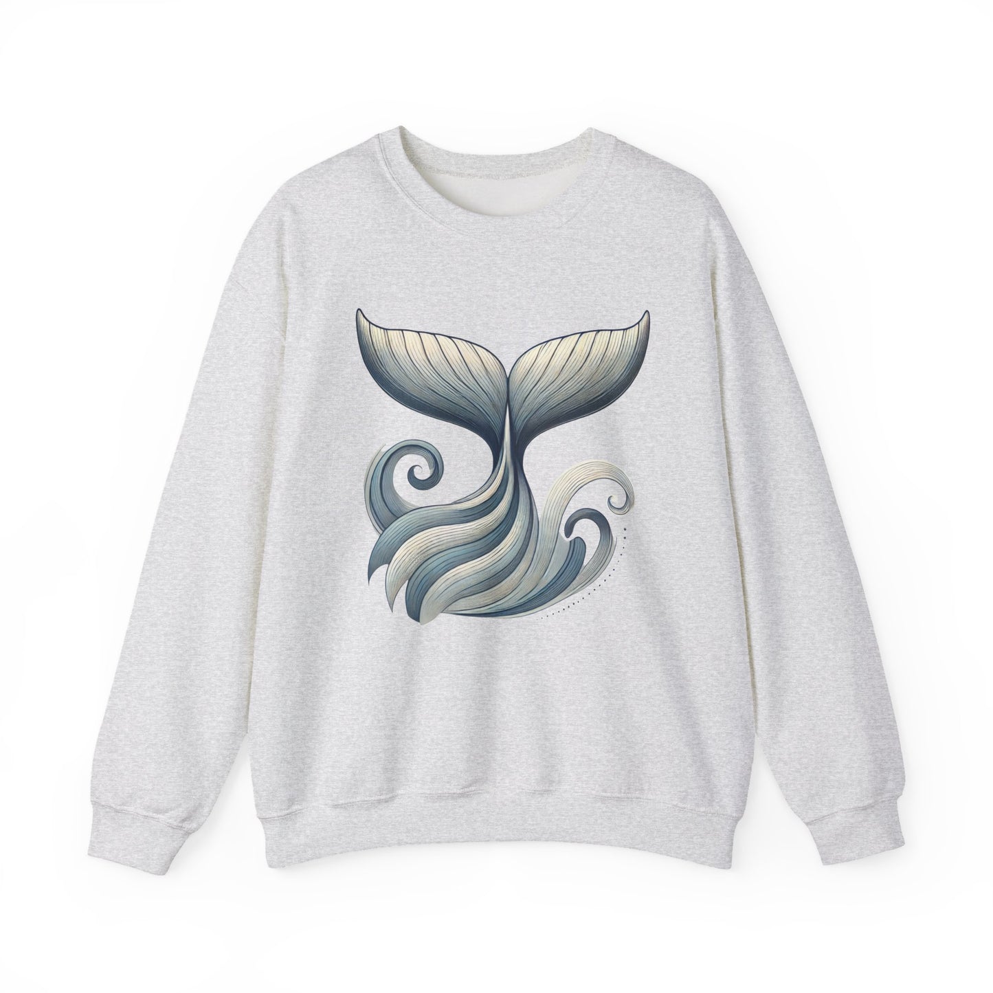 Whale Tail Ocean Sweatshirt, Unisex Heavy Blend Crewneck Sweatshirt, Nautical Coastal Sea Life Gift for Beach Lovers, Gift for Ocean Lovers