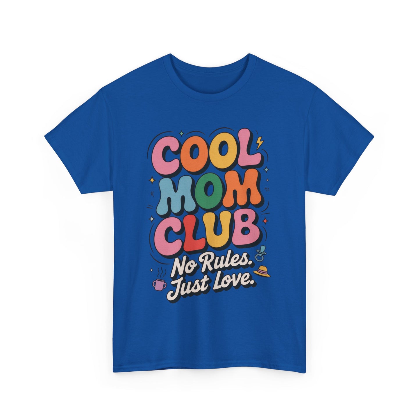 Cool Mom Club Tee, Fun Cotton T-Shirt for Moms, Mothers Day Gift, Parenting Humor Apparel, Fun Mom Shirt, No Rules Just Love Retro Style