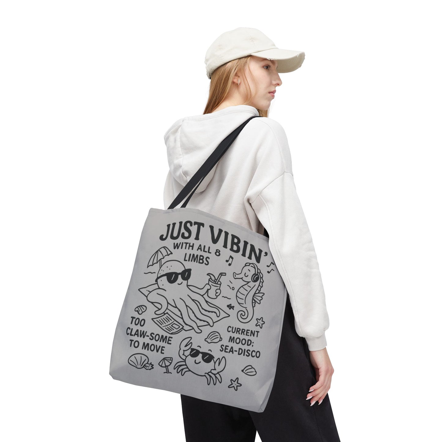 Fun Sea-Themed Tote Bag, Beach Accessories, Summer Vibes, Gift for Ocean Lovers, Reusable Shopping Bag, Cute Beach Tote