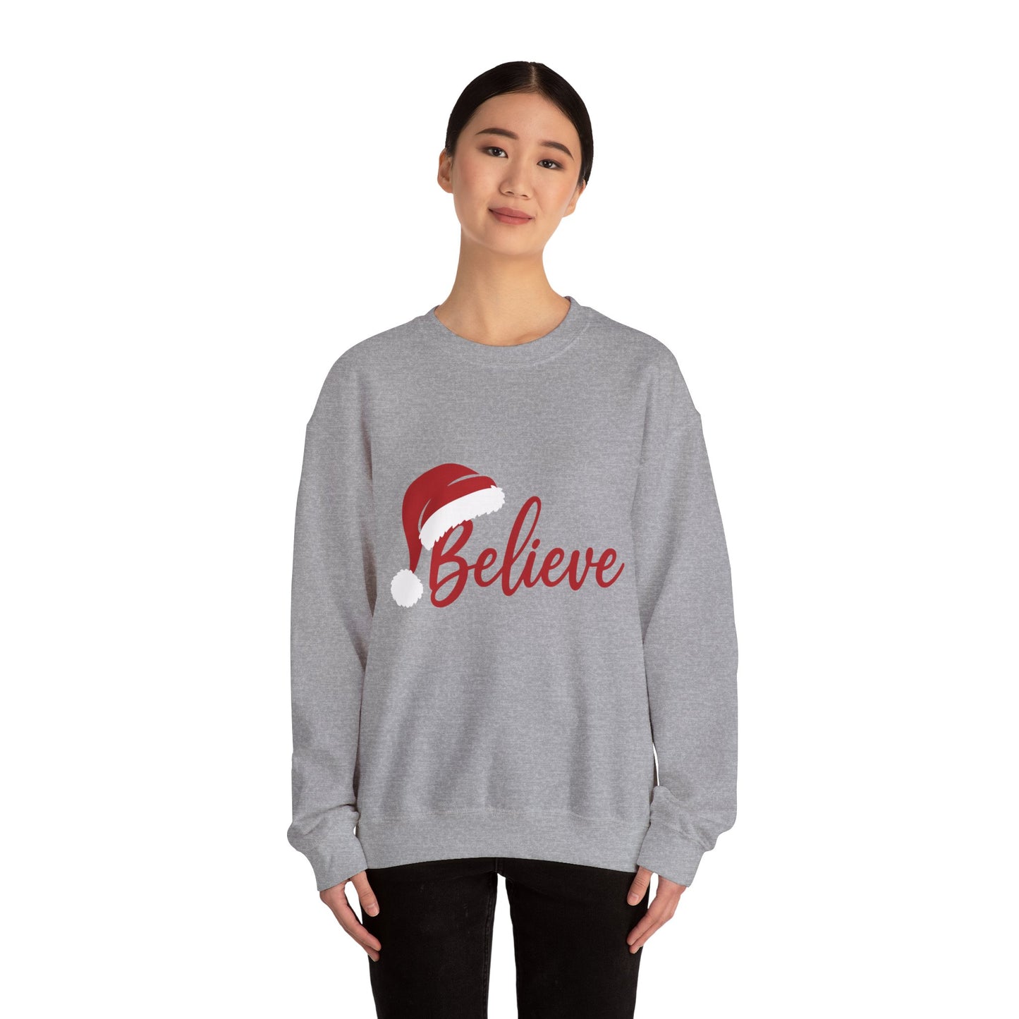 Believe Christmas Women's Sweatshirt, Minimalist Holiday Crewneck, Cozy Sweatshirt for Women