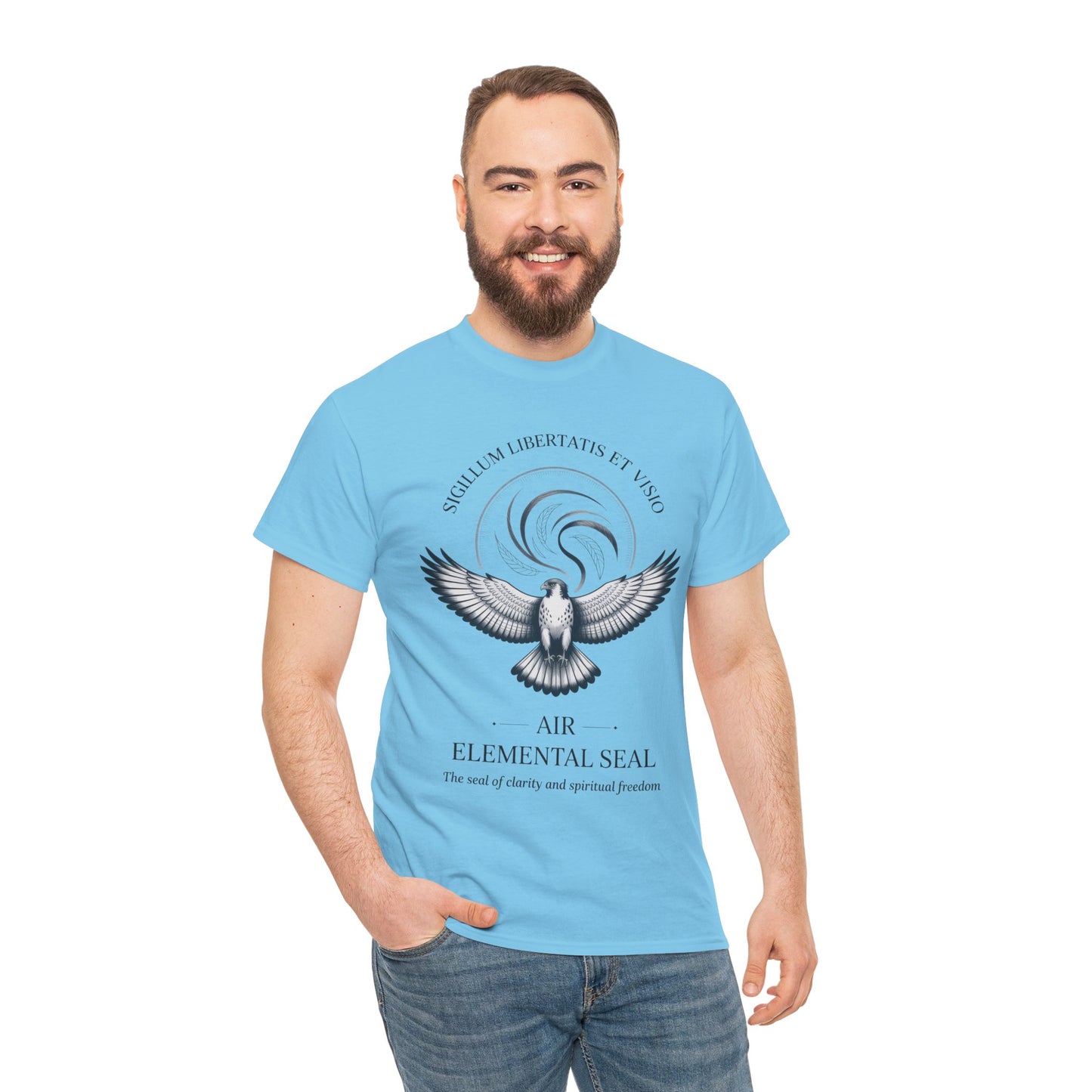 Air Elemental Seal Unisex Cotton Tee, Clarity & Spiritual Freedom Symbol Tee, Unisex Elemental Shirt, Vision Totem Gift, Spiritual Gift