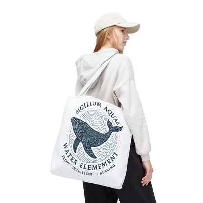Whale Water Element Tote Bag: Spiritual Gift, Eco-Friendly, Beach Bag, Yoga Accessories, Meditation Essentials, Weekender Bag, Large Bag
