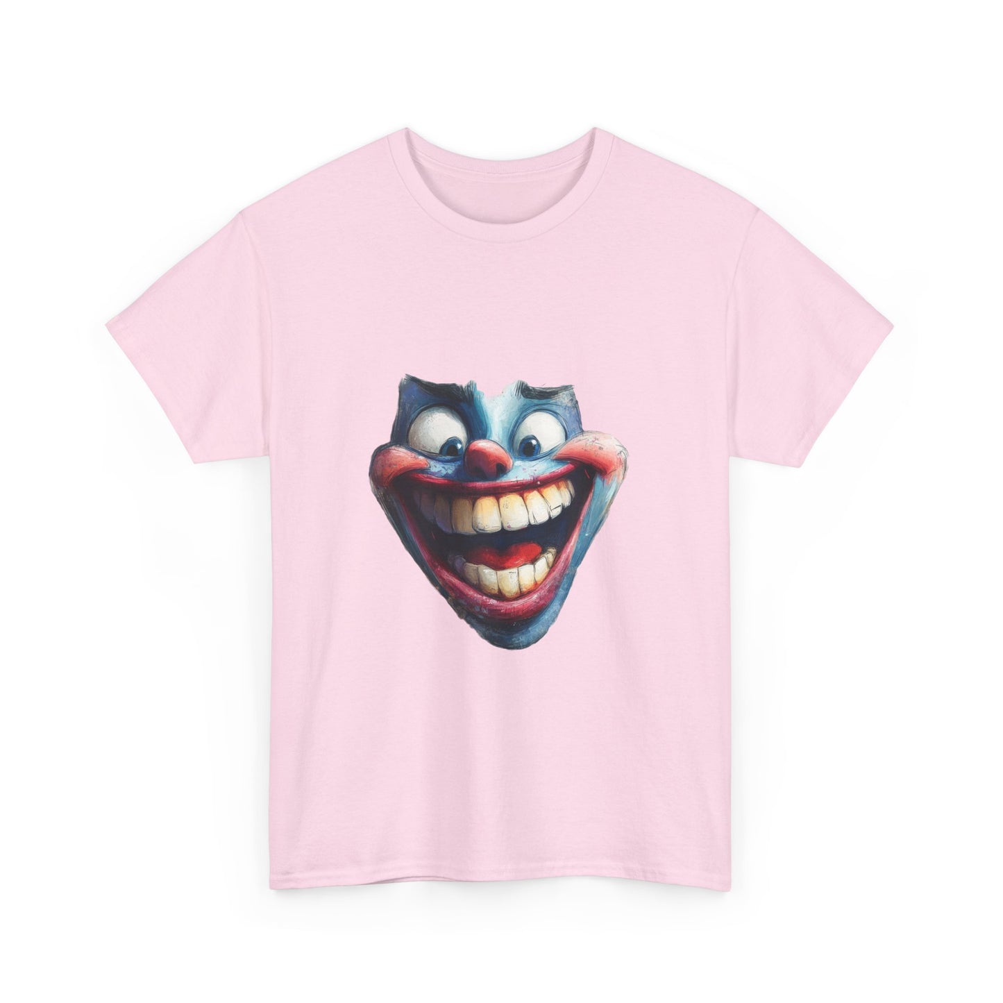 Funny Clown Face Unisex Heavy Cotton Tee, Creepy Clown Face T-Shirt, Humor T-Shirt,Clown Theme Shirt, Funny Horror Graphic Tee
