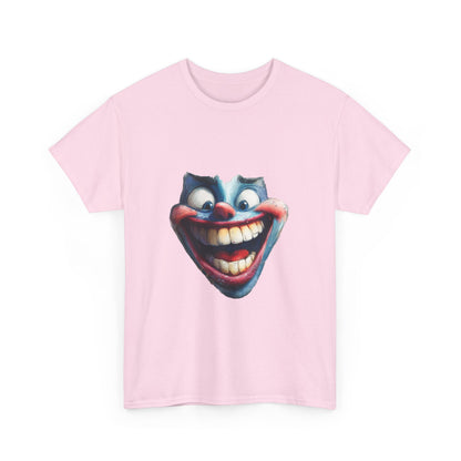 Funny Clown Face Unisex Heavy Cotton Tee, Creepy Clown Face T-Shirt, Humor T-Shirt,Clown Theme Shirt, Funny Horror Graphic Tee