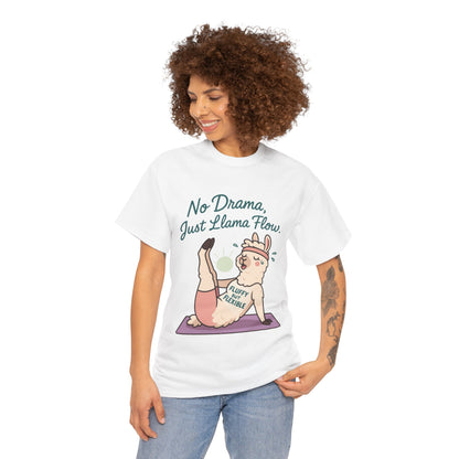 No Drama Llama Yoga Tee, Funny Yoga Llama T-Shirt for Women, Gift for Yoga Lovers, Fun Yoga T-Shirt for Animal Lovers, Humor Shirt