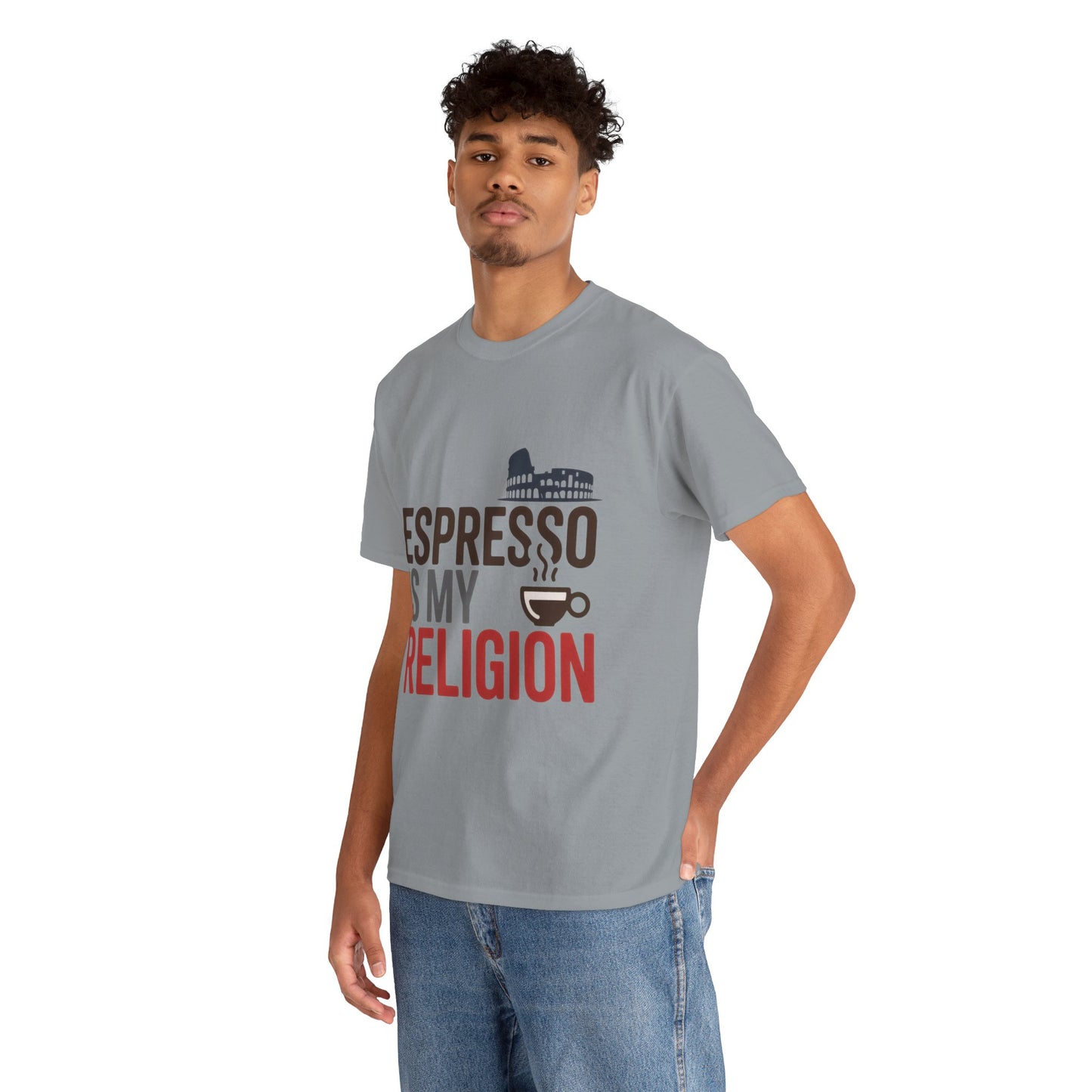 Espresso Is My Religion Coffee Rome Graphic Mens T-Shirt, Coffee Lover Gift