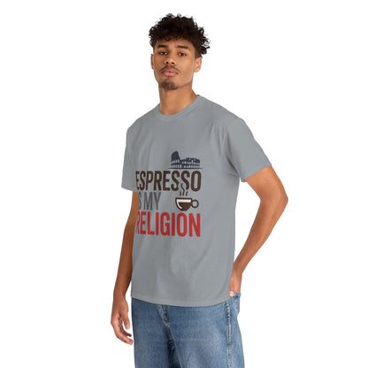 Espresso Is My Religion Coffee Rome Graphic Mens T-Shirt, Coffee Lover Gift
