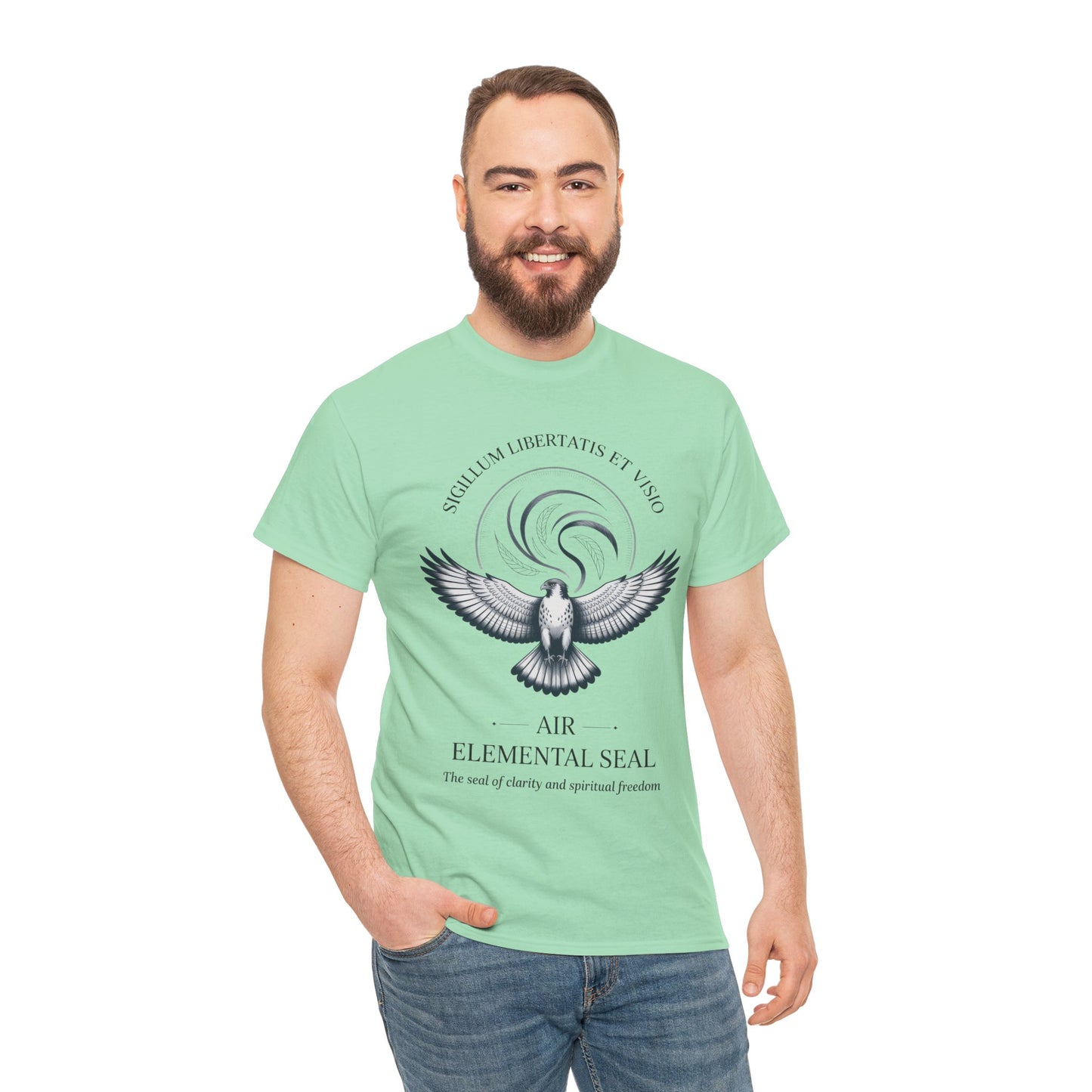 Air Elemental Seal Unisex Cotton Tee, Clarity & Spiritual Freedom Symbol Tee, Unisex Elemental Shirt, Vision Totem Gift, Spiritual Gift