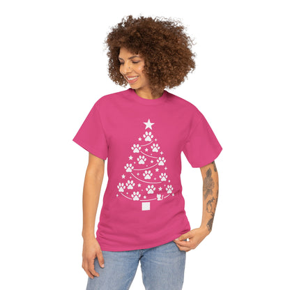 Paw Christmas Tree Women's T-Shirt, Pet Lover Holiday Tee