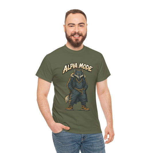 Alpha Mode Wolf Shirt, Mens Streetwear Graphic Tee, Hip Hop Wolf T-Shirt, Alpha Male Power Shirt, Cool Urban Wolf Gift, Trendy Summer Shirt