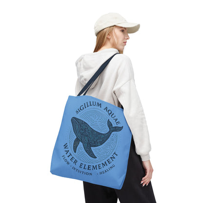 Whale Water Element Tote Bag: Spiritual Gift, Eco-Friendly, Beach Bag, Yoga Accessories, Meditation Essentials, Weekender Bag, Large Bag