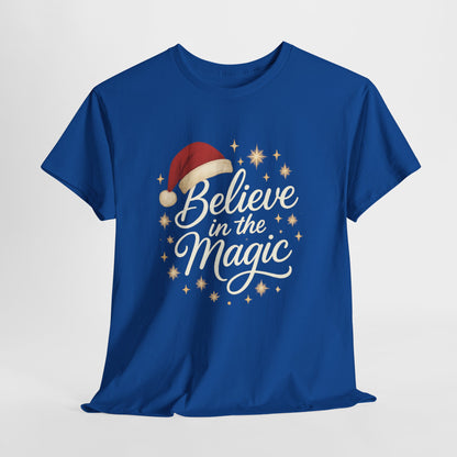 Believe in the Magic Christmas Women's Shirt, Santa Hat Holiday Tee