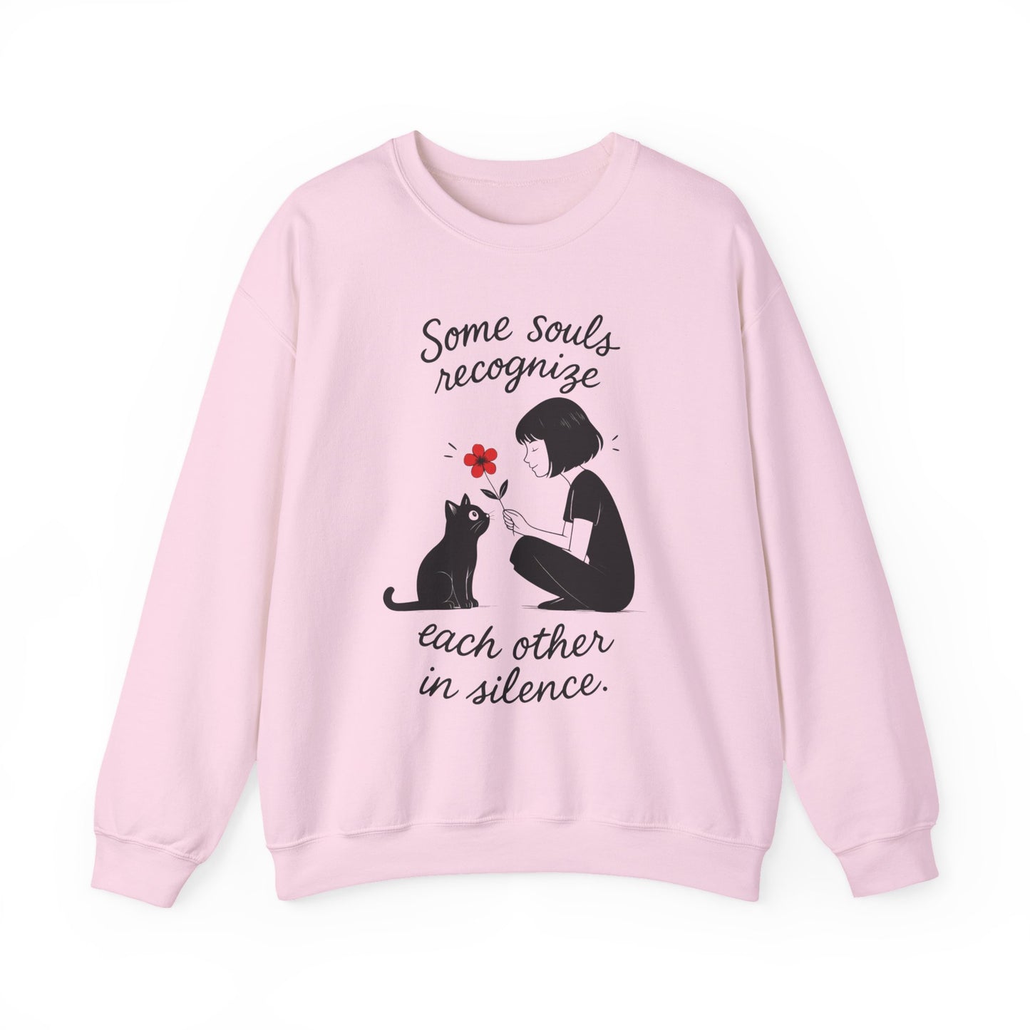 Soulful Cat and Human Crewneck Sweatshirt, Cozy Gift for Cat Lovers, Womens Sweatshirt, Animal Lover Apparel, Thoughtful Gift Idea
