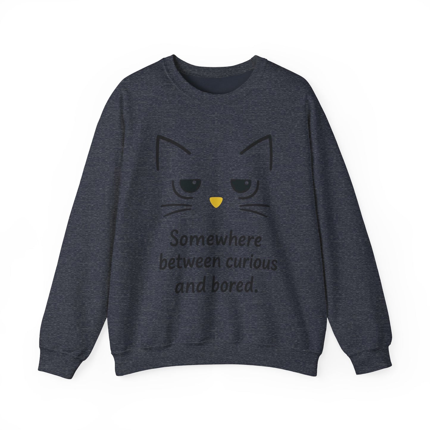 Whimsical Cat Crewneck Womens Sweatshirt, Cozy Relaxed Wear, Perfect Gift for Cat Lovers, Casual Everyday Style