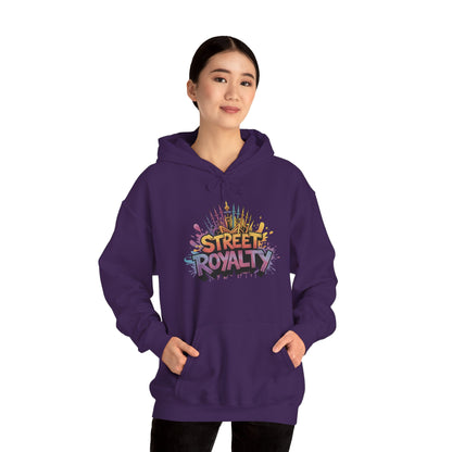 Street Royalty Women's Hoodie, Graffiti Crown Graphic Pullover, Urban Streetwear Sweatshirt for Girls