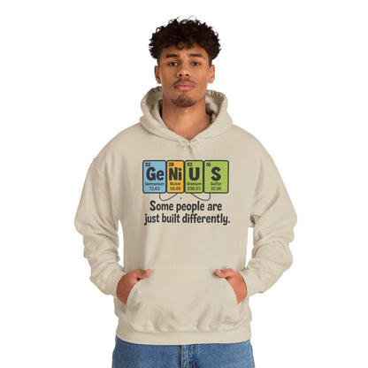Funny Mens Genius Hoodie, Periodic Table Nerd Sweatshirt, Smart Science Pullover Gift for Him, Science Lover Apparel, Funny Hoodie