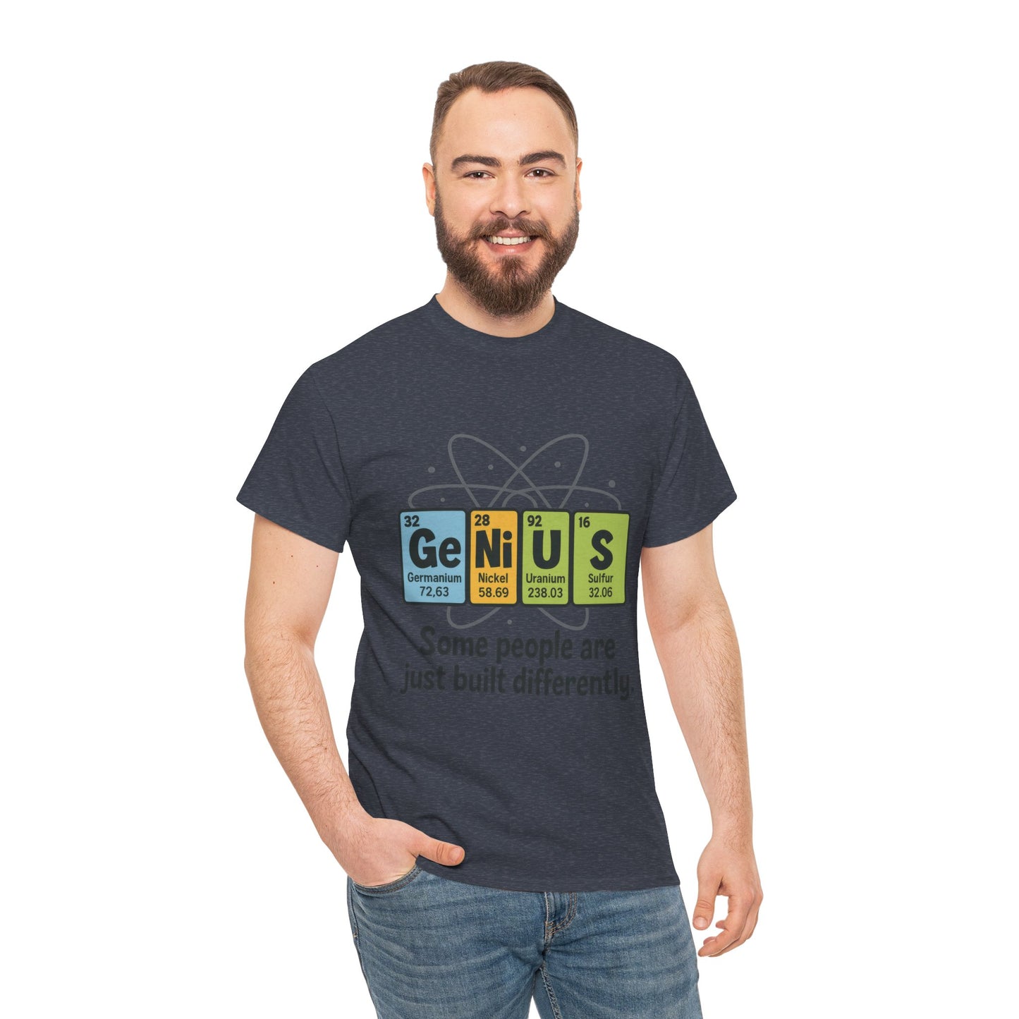 Funny Mens Genius T-Shirt, Periodic Table Nerd Shirt, Science Humor Tee for Smart Guys, Perfect Gift for Science Lovers