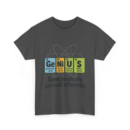 Funny Mens Genius T-Shirt, Periodic Table Nerd Shirt, Science Humor Tee for Smart Guys, Perfect Gift for Science Lovers