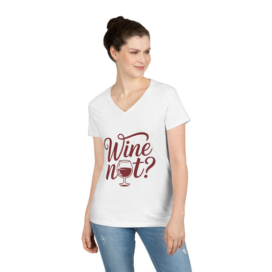 Wine Themed Ladies' V-Neck T-Shirt, Wine Lover Gift, Wine Humor Shirt, Girls Night Party Tee, Wine Pun Graphic Top, Fun Drink Shirt