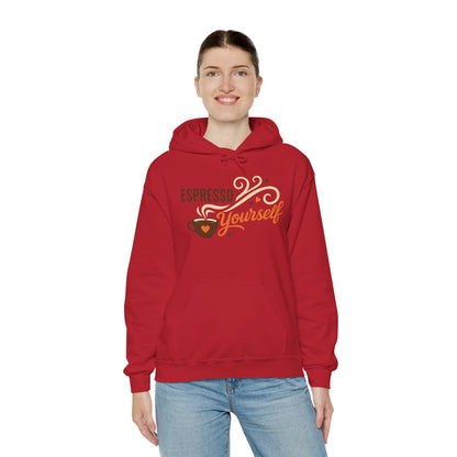 Espresso Yourself Coffee Hoodie, Funny Womens Barista Gift, Cozy Cafe Sweatshirt