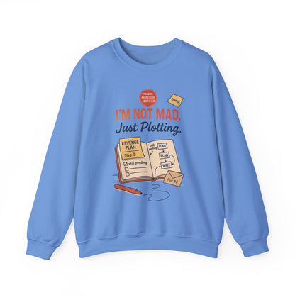 Funny Mens Revenge Sweatshirt, Im Not Mad Just Plotting, Passive Aggressive Sarcastic Crewneck for Him