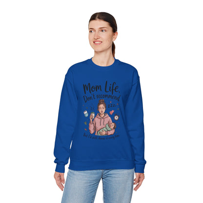 Mom Life Crewneck Sweatshirt, New Mom Gift, Cozy Everyday Wear, Funny Parent Apparel, Tired Mama Humor Tee