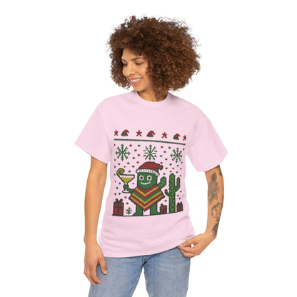 Festive Cactus Christmas Shirt, Funny Holiday Santa Hat Tee for Women, Women's Funny Xmas Shirt