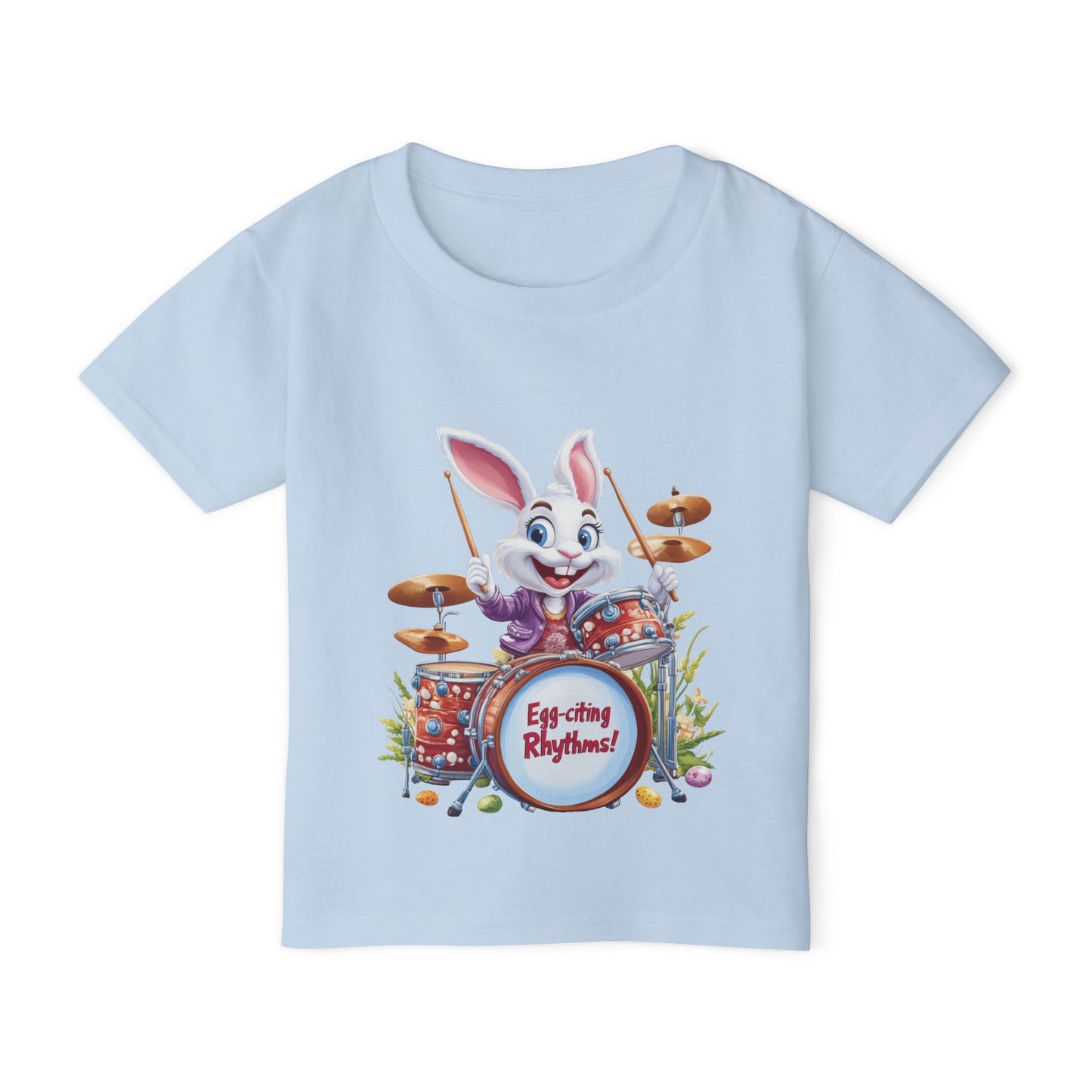 Easter Bunny Drummer Toddler T-Shirt - Fun Spring Apparel, Kids Music Shirt, Egg-citing Rhythms, Perfect Gift for Easter, Toddler Fashion
