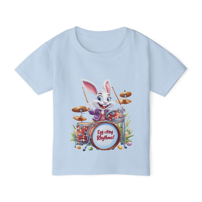 Easter Bunny Drummer Toddler T-Shirt - Fun Spring Apparel, Kids Music Shirt, Egg-citing Rhythms, Perfect Gift for Easter, Toddler Fashion