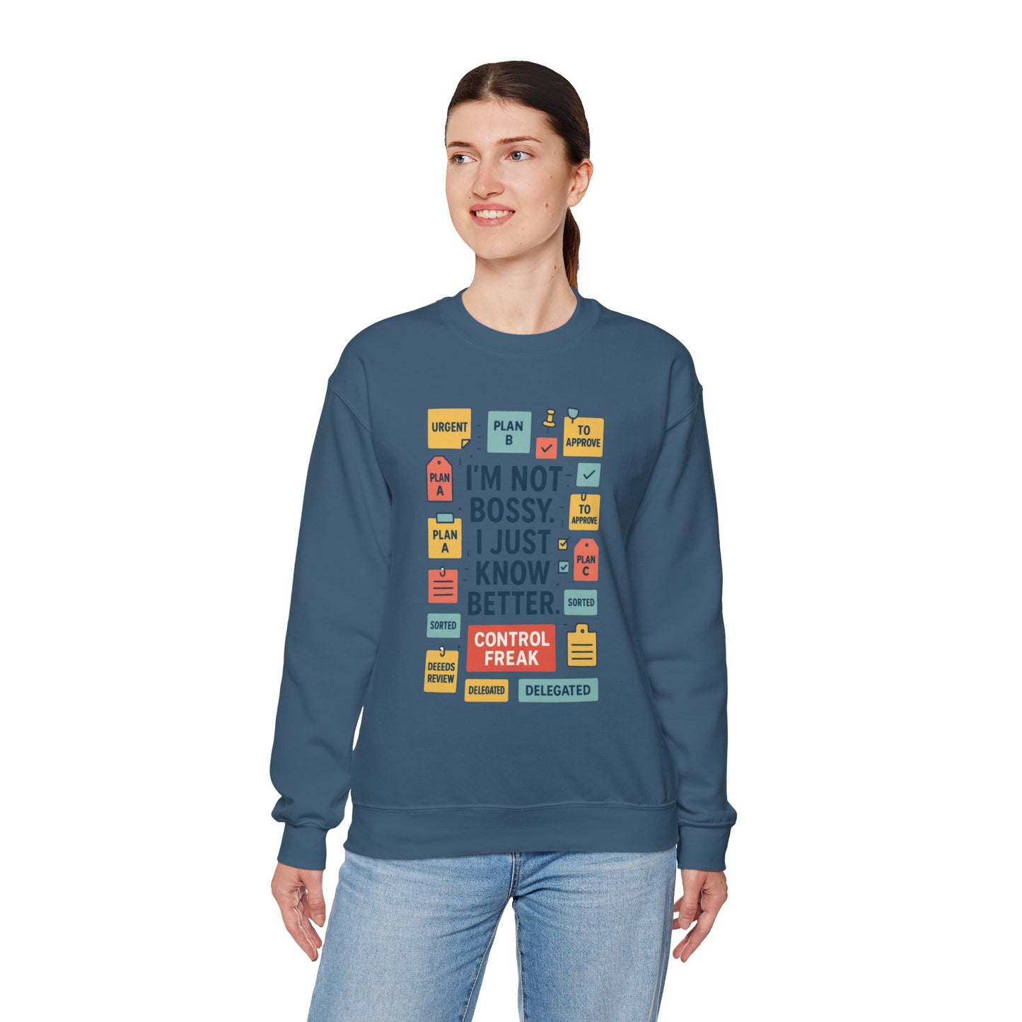 Funny Womens Control Freak Sweatshirt, Bold Sarcastic Quote Pullover, Ideal Gift for Bossy Friends, Funny Womens Sweatshirt