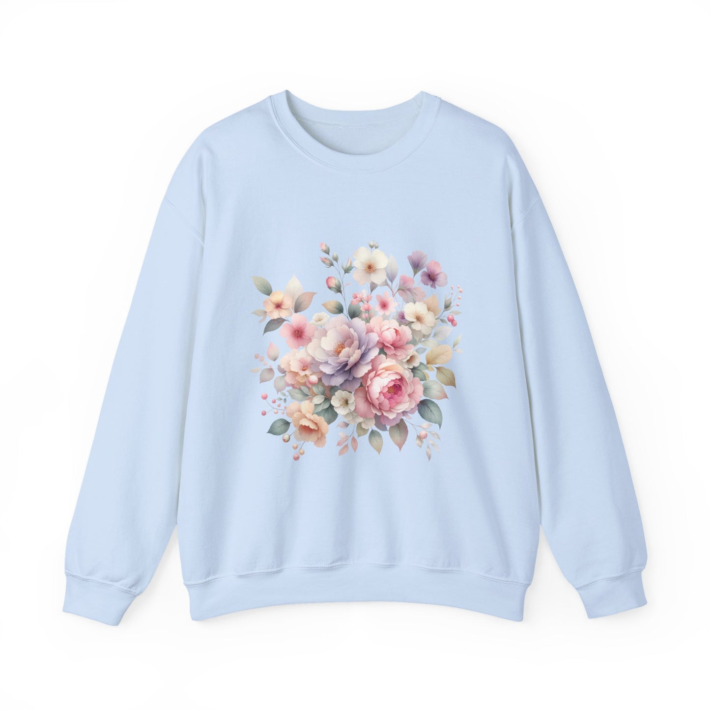 Floral Crewneck Sweatshirt, Cozy Floral Sweatshirt for Spring, Gift for Her, Women's Floral Top, Pastel Floral Sweatshirt