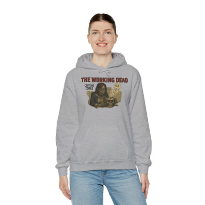 The Working Dead Women's Zombie Hoodie, Work Humor Hoodie, Halloween Work Top, Coffee Zombie Hoodie