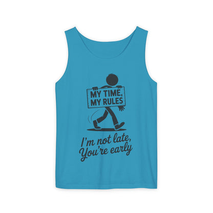 My Time, My Rules Men's Tank Top, Fun Casual Wear for Any Occasion, Relaxed Vibe, Time Management Humor, Self love t shirt