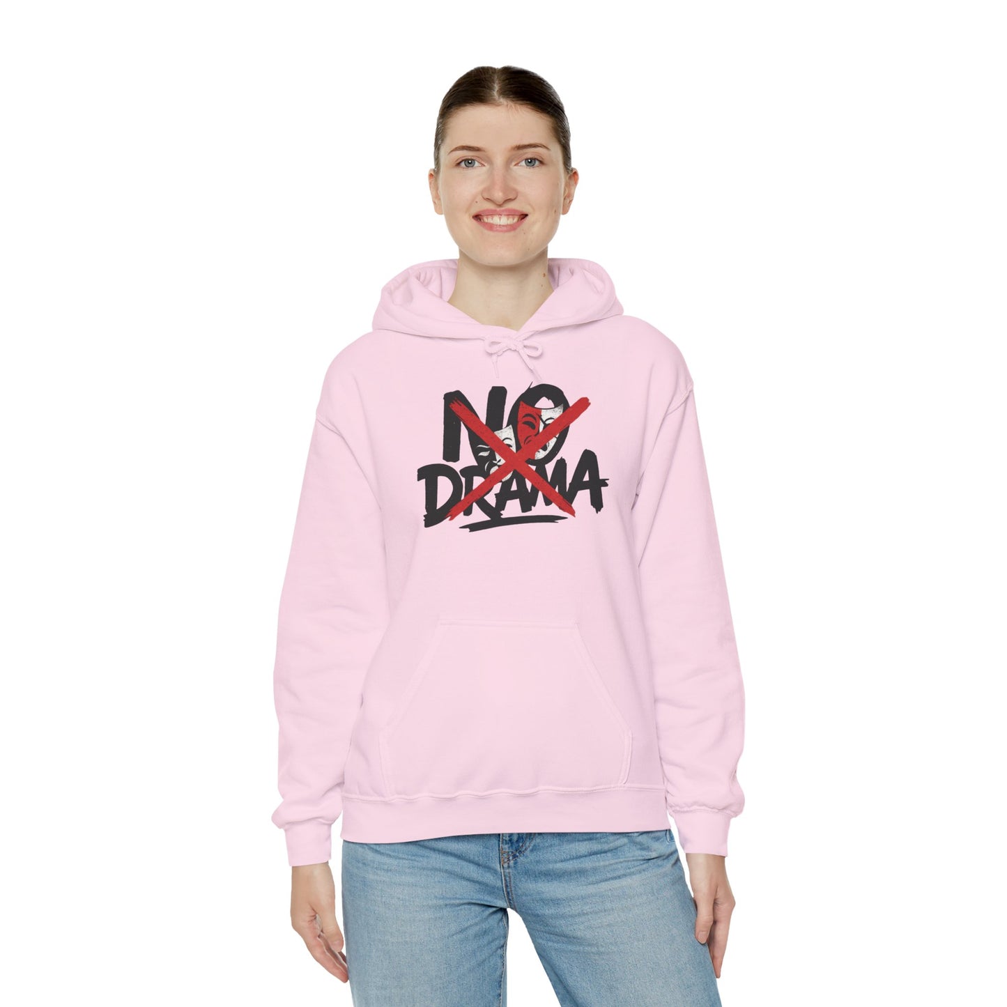No Drama Womens Hooded Sweatshirt, Cozy Hoodie, Casual Gift, Relaxed Style, Everyday Wear, Funny Sweatshirt