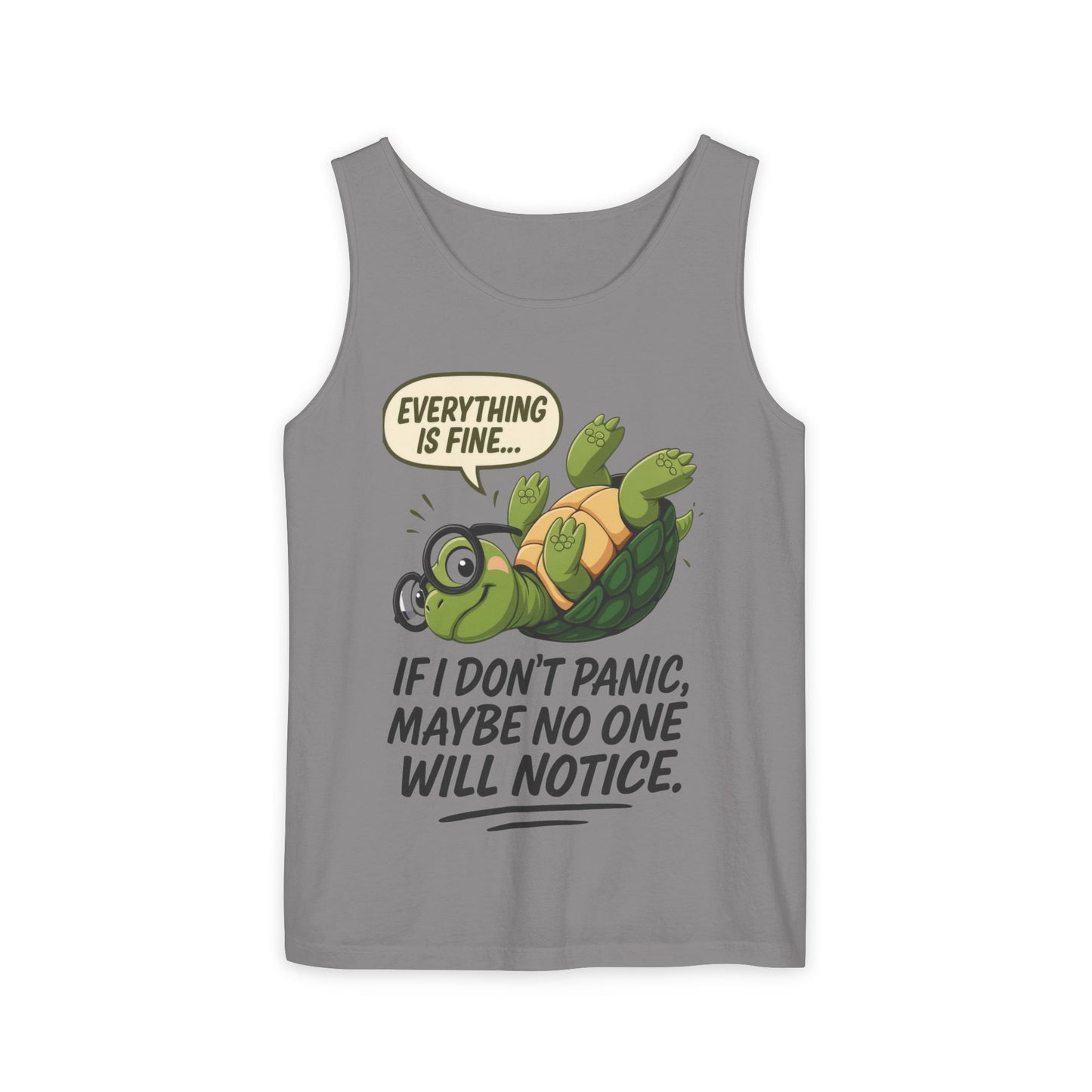 Mens Funny Turtle Graphic Tank Top, Summer Apparel, Gift for Animal Lovers, Beach Day Essentials, Mens Casual Wear, Relaxed Vibes