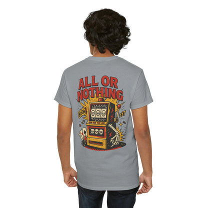 Mens Front Back print tee, Gambling Shirt, Casino Style Tee, Poker Lover Gift, Gaming Apparel, Slot Machine Graphic, Gambling Gift