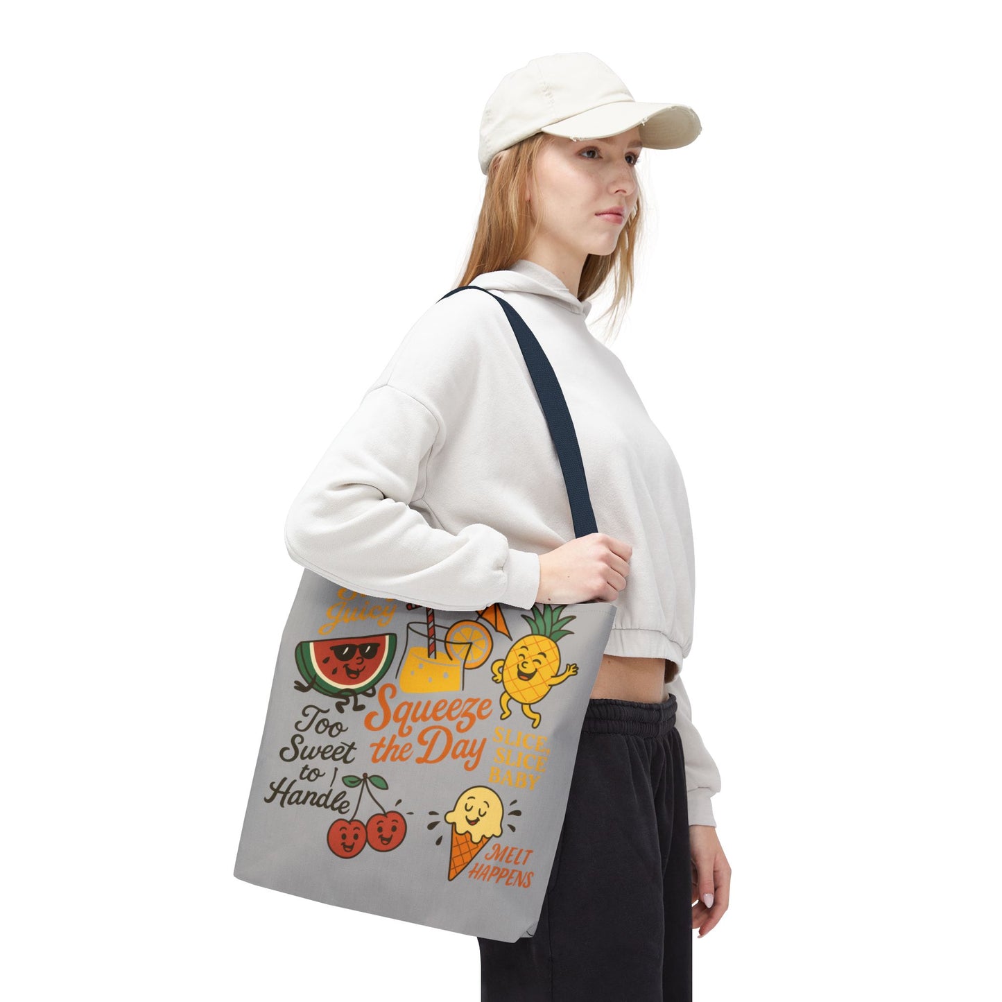 Juicy Summer Tote Bag, Fun Beach Carryall, Perfect for Grocery Shopping, Reusable Market Tote, Cute Gift for Fruit Lovers, Large Tote Bag